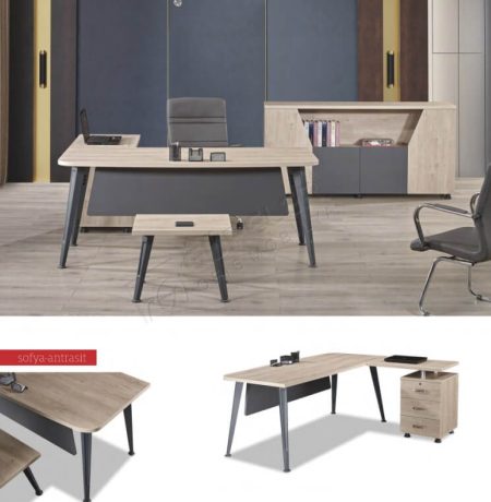 Kompakt tasarımlı modern ofis personel masası.