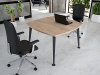 Metal detaylı endüstriyel toplantı masası.
